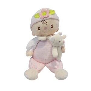 Douglas Baby Claire Plush Doll Holding Bear Soft 11"